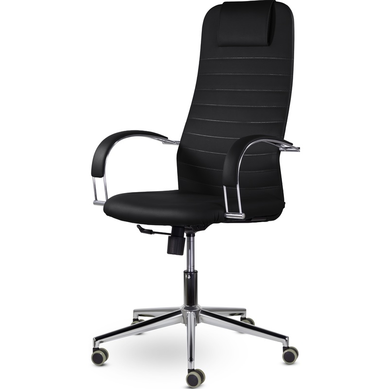 Изображение товара Уценка. Кресло для руководителя Соло чёрное (экокожа, металл)