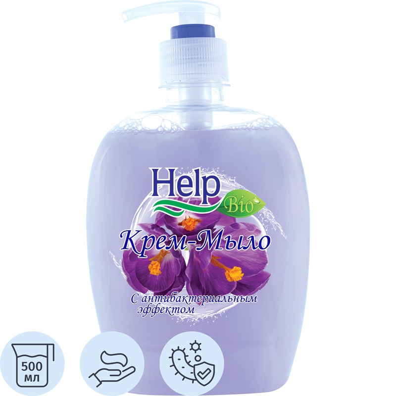 Изображение товара Крем-мыло Help с антибактериальным эффектом 500 г мягкое очищение и уход за руками
