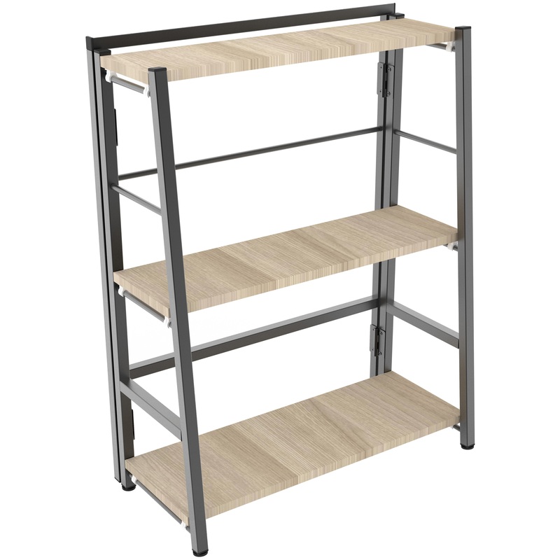 Изображение товара Стеллаж СолТи Лофт СЛС-2 раскладной черный и ясень шимо светлый 605х295х800 мм