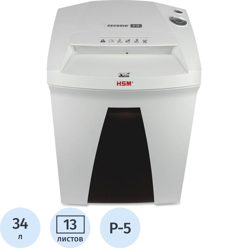 Изображение товара Шредер уничтожитель документов HSM Securio B24 5 уровень секретности 34 л