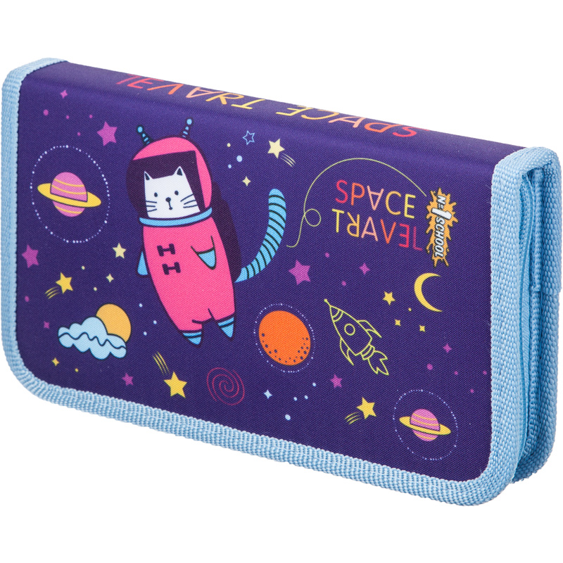 Изображение товара Пенал односекционный Комус Класс Кот-космонавт фиолетовый