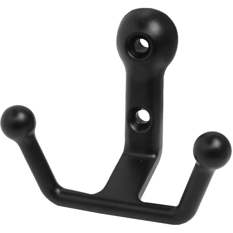 Изображение товара Настенная вешалка StahlBuro 308 BL двухрожковая чёрная матовая