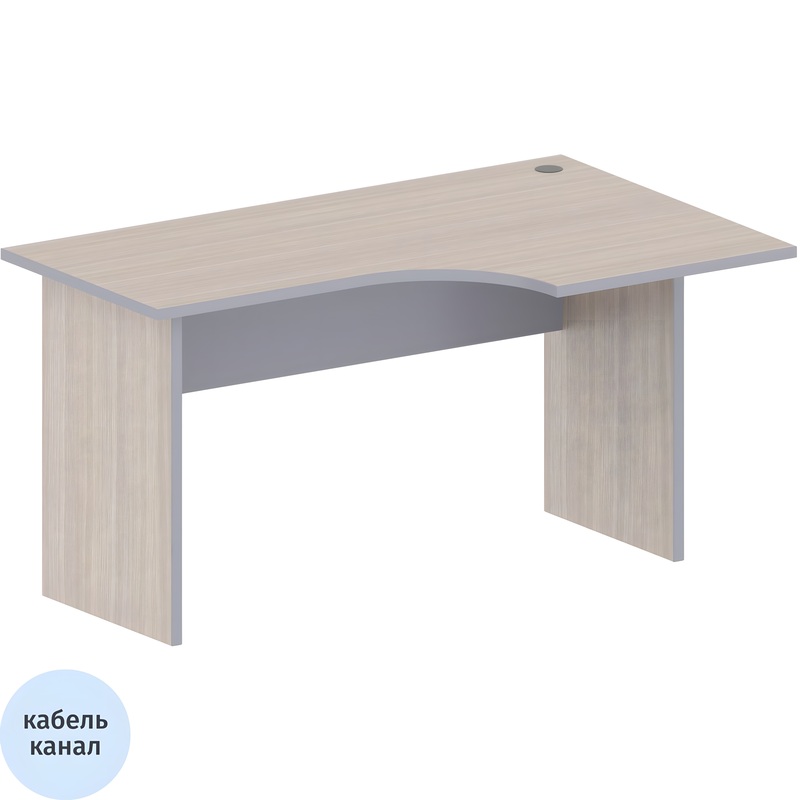 Изображение товара Стол эргономичный Комус Мебель Easy Business D 061.205 правый (дуб светлый/серый, 1400х900х747 мм)