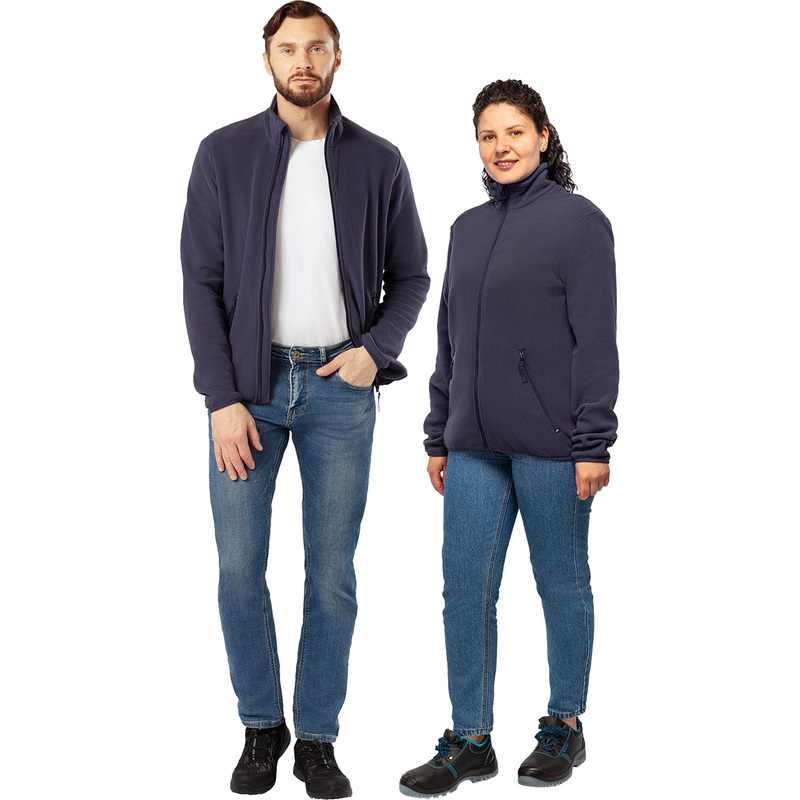 Изображение товара Толстовка флисовая синяя унисекс модель Флис размеры 48-50 рост 170-188 см