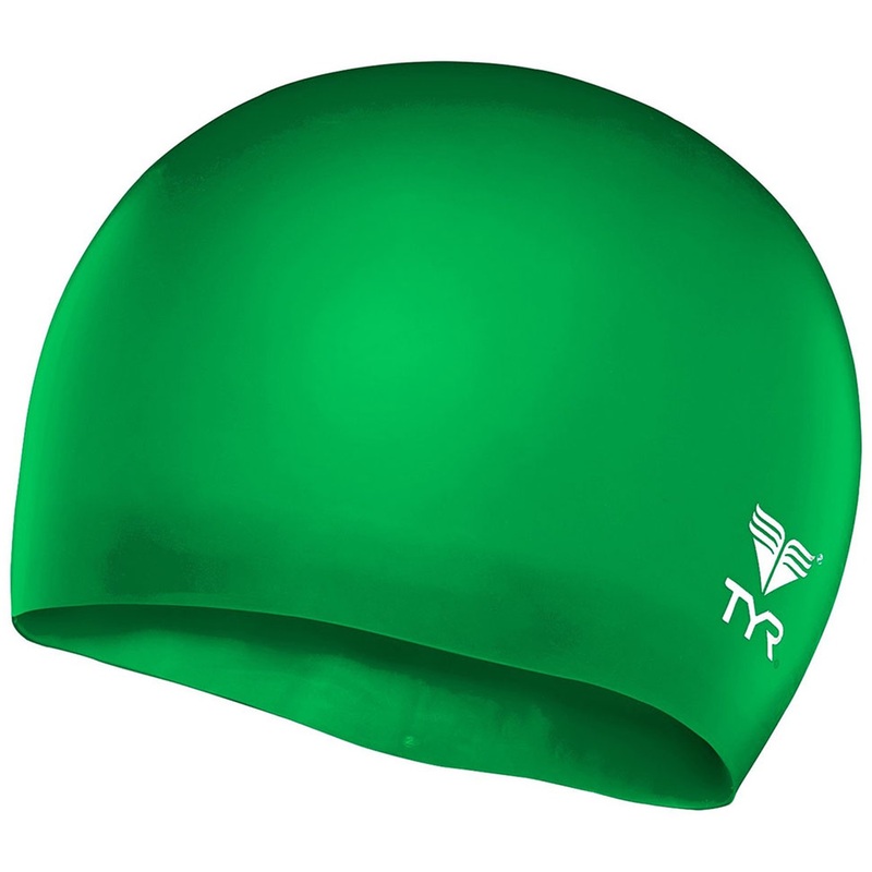 Изображение товара Шапочка для плавания Tyr Wrinkle Free Junior Silicone Cap зеленая подростковая
