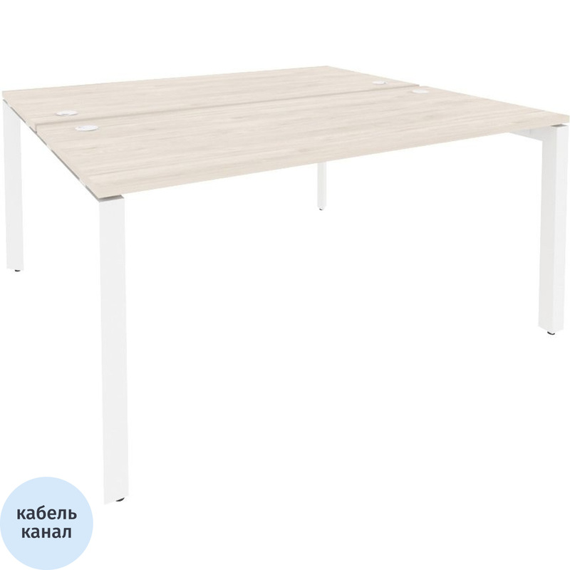 Изображение товара Рабочая станция на 2 рабочих места Onix-П O.MP-D.RS-2.4.7 (денвер светлый/белый, 1580х1475х750 мм)