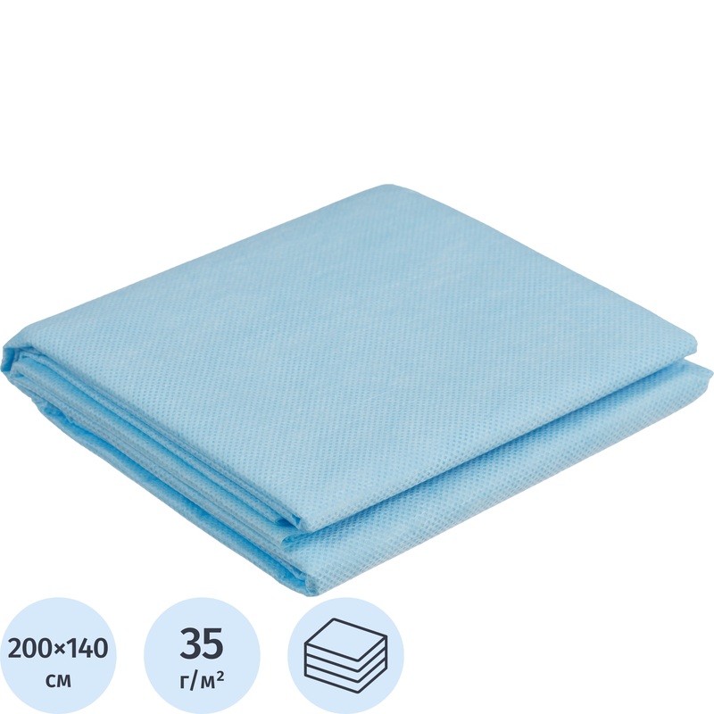 Изображение товара Одноразовая стерильная простыня каптель 200x140 см голубая медицинская упаковка