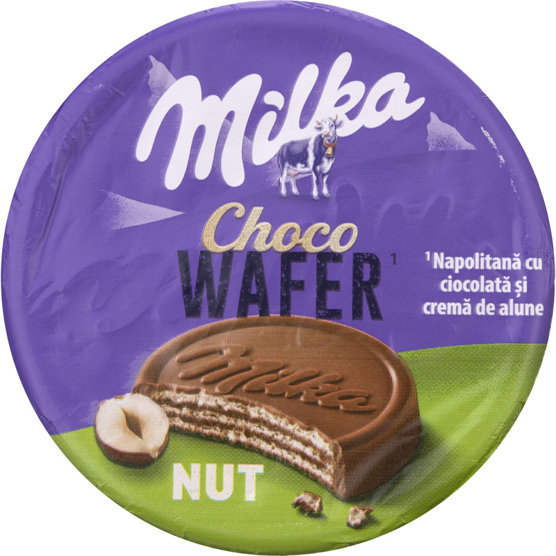 Изображение товара Вафли Милка с кремовой начинкой из фундука и молочным шоколадом 30 г, 30 штук