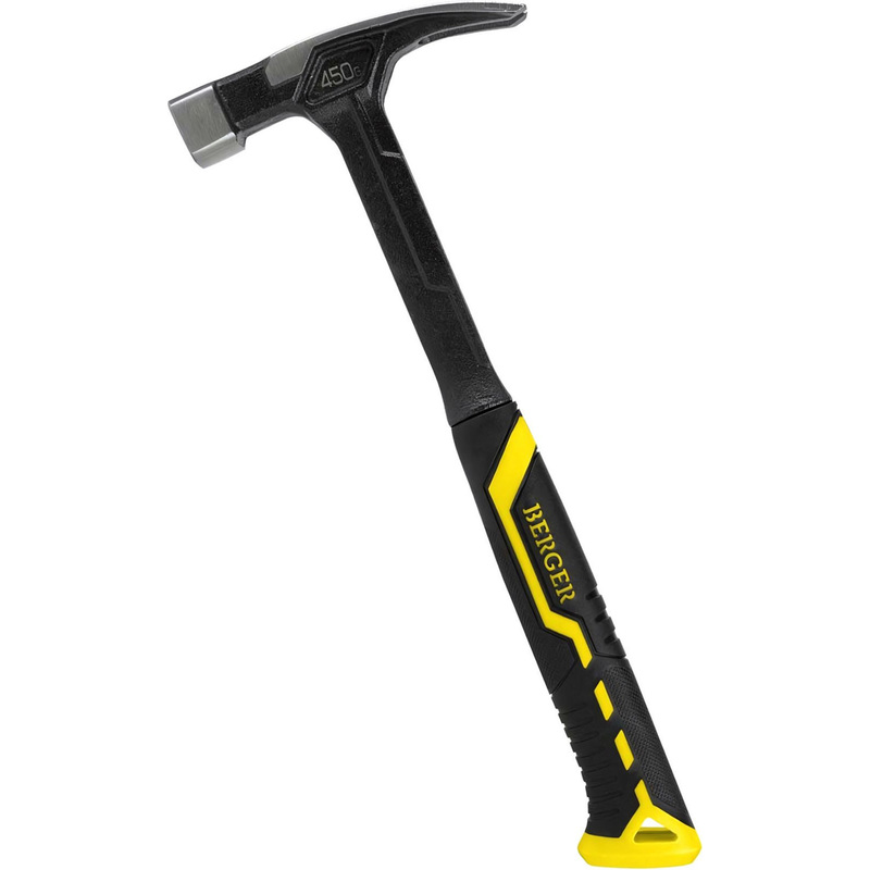 Изображение товара Молоток-гвоздодер столярный Berger BG1527 450 г стальная рукоятка с противоскользящим покрытием