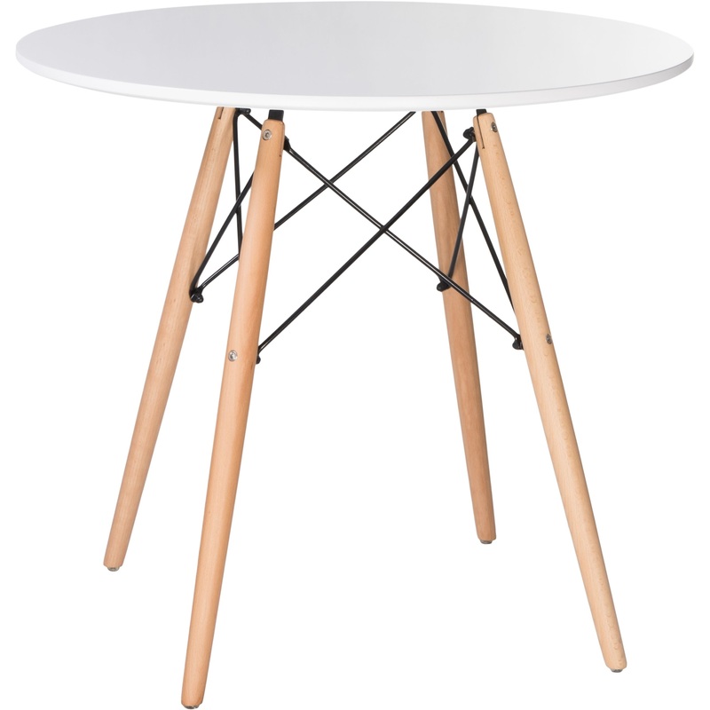 Изображение товара Обеденный круглый стол LMZL-TD-108 бежевый и белый для кухни и кафе