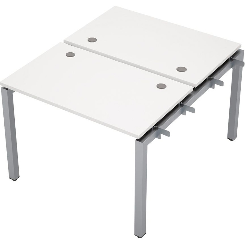 Изображение товара Рабочая станция Avance 6МБН.5267 двухместная алюминий матовый белый 1000х1235х750 мм