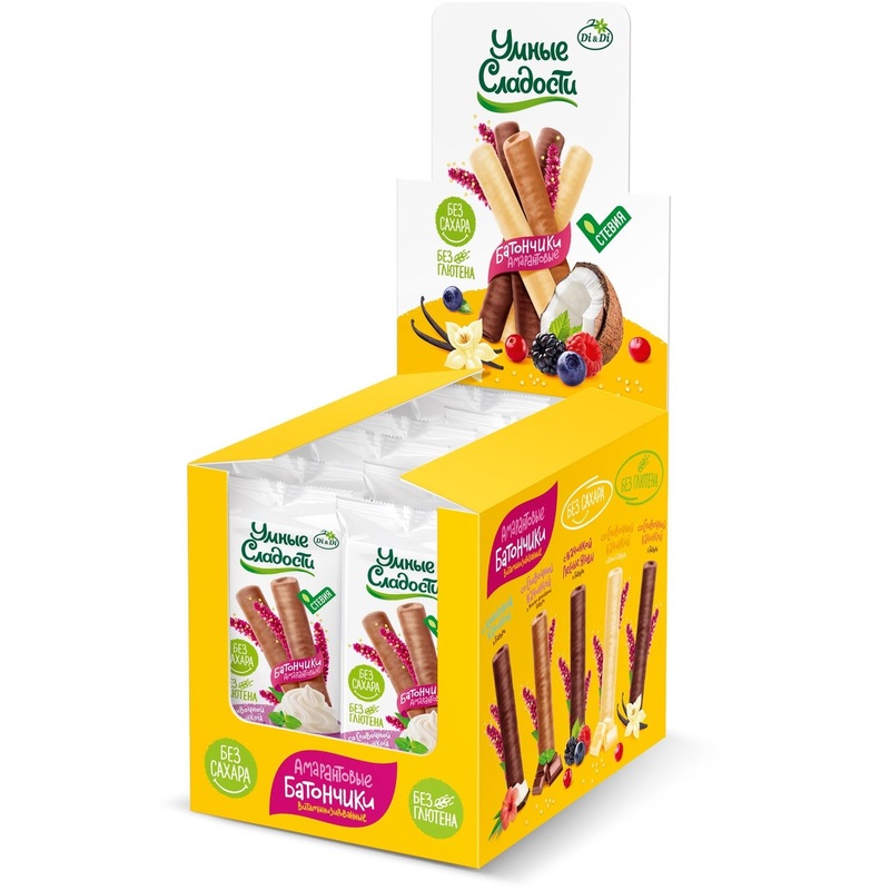 Изображение товара Батончик Умные сладости DiDi в молочно-шоколадной глазури со сливочной начинкой 400 г