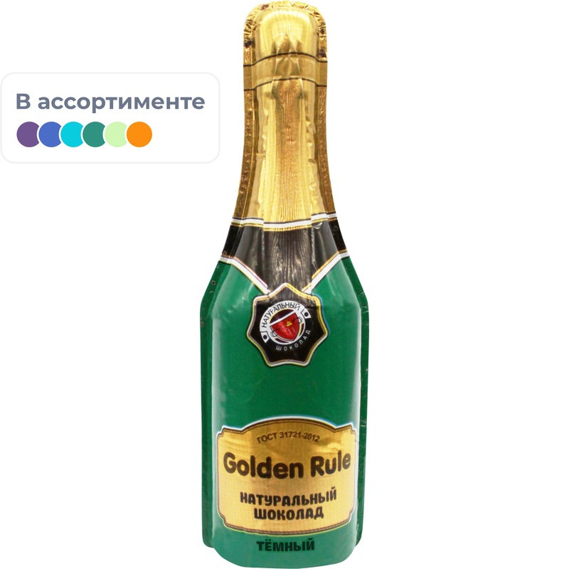 Изображение товара Шоколад Золотое Правило Бутылочка тёмный молочный 40 г Фигурный