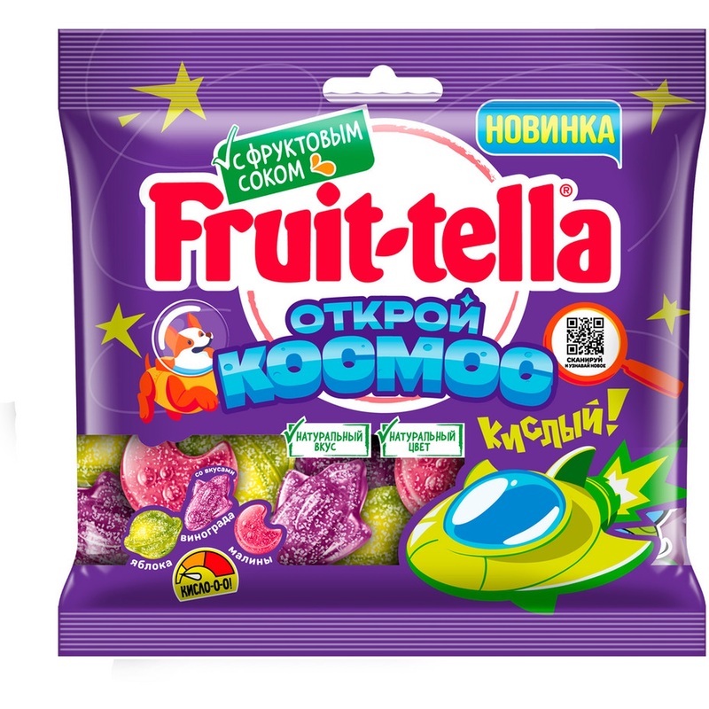 Изображение товара Мармелад Fruittella Открой космос фруктовый 100 г 4 шт упаковка