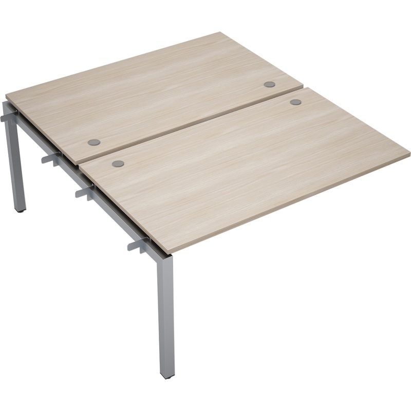 Изображение товара Рабочая станция Avance 6МБС.5289 двухместная (шамони светлый/алюминий матовый, 1400х1635х750 мм)