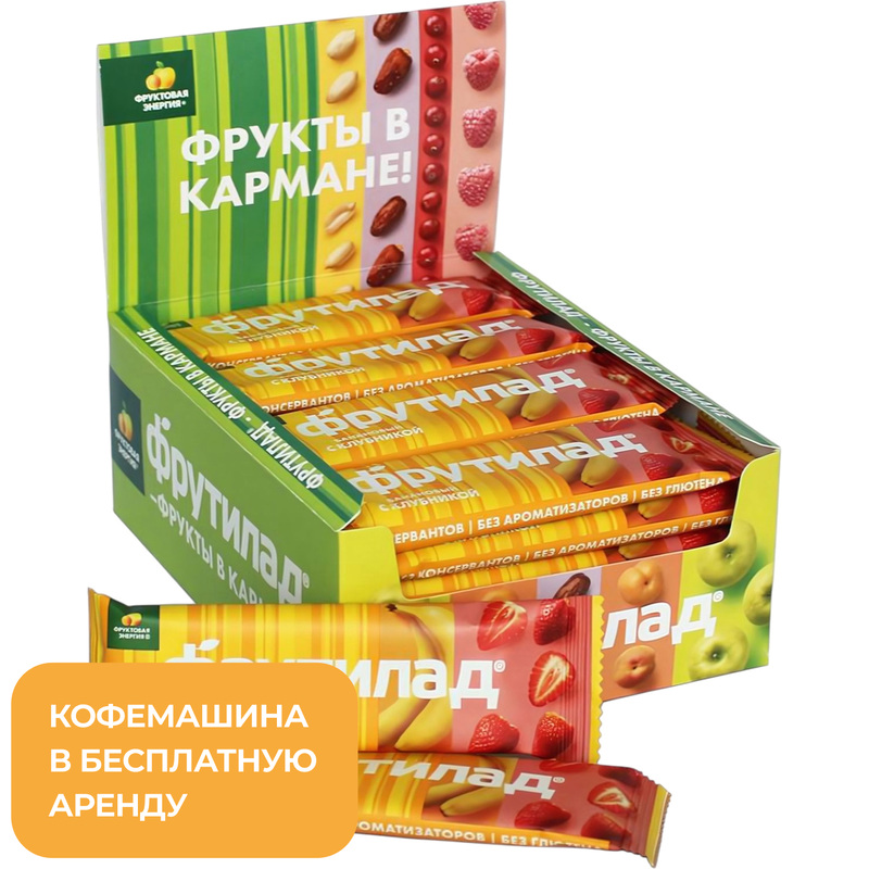 Изображение товара Батончик Фрутилад с бананом и клубникой 720 г