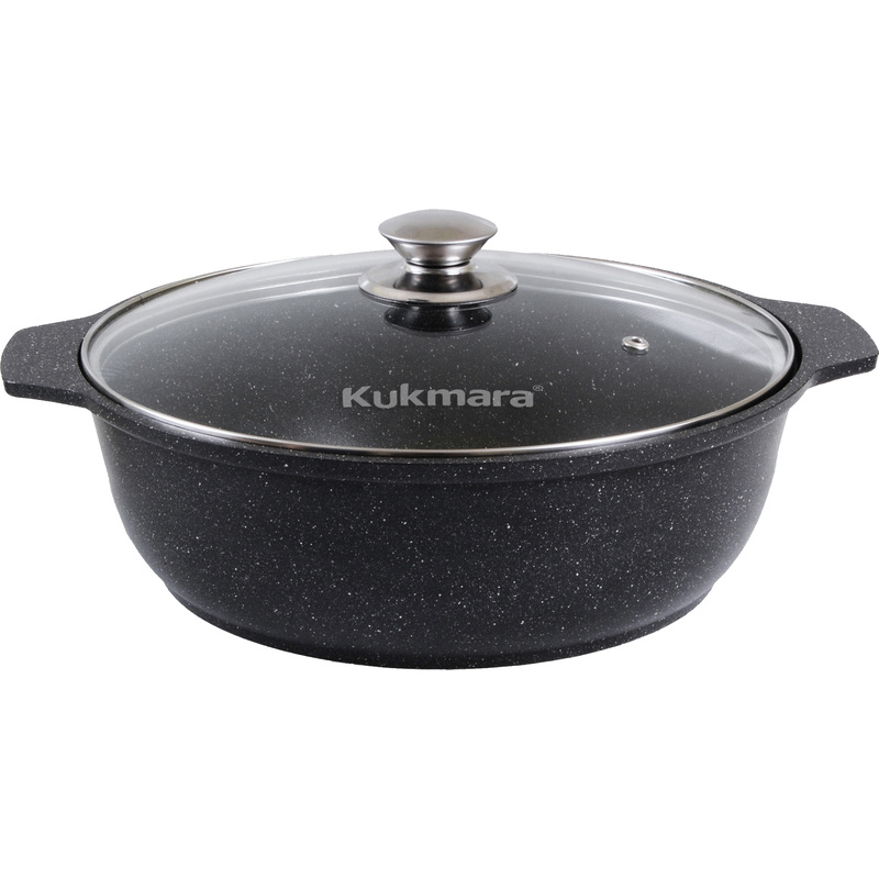 Изображение товара Кастрюля Kukmara 3л литой алюминий антипригарное покрытие стеклянная крышка