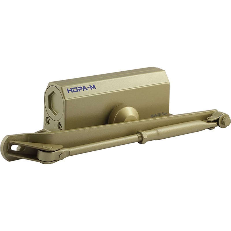 Изображение товара Доводчик дверной Нора-М №3S до 80 кг золотой рычажной тип