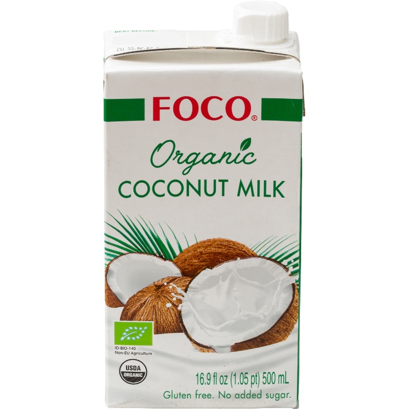 Изображение товара Напиток растительный кокосовый Foco Organic 500 мл натуральный био-продукт