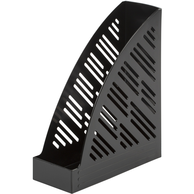 Изображение товара Лоток вертикальный для бумаг 85 мм Attache пластиковый черный скругленный