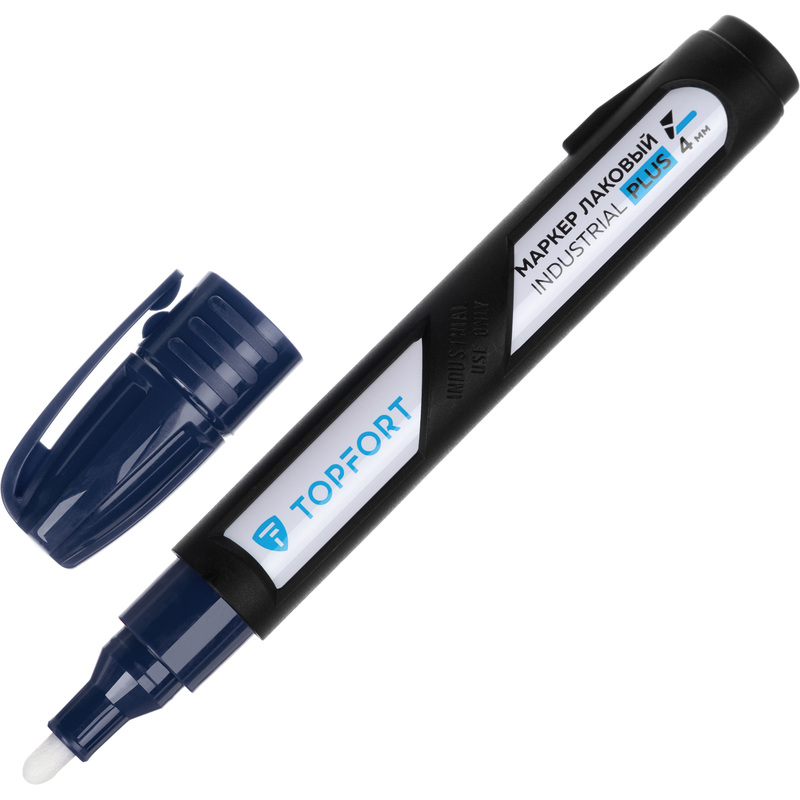 Изображение товара Промышленный лаковый маркер TOPFORT Industrial Plus для агрессивной среды синий 4 мм