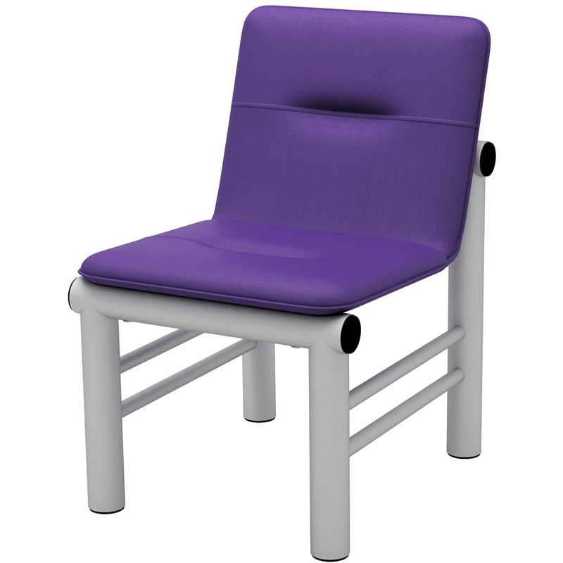 Изображение товара Многоместная секция Троя СМ 105UN-01 фиолетовая/алюминий муар (1 место, искусственная кожа/металл)