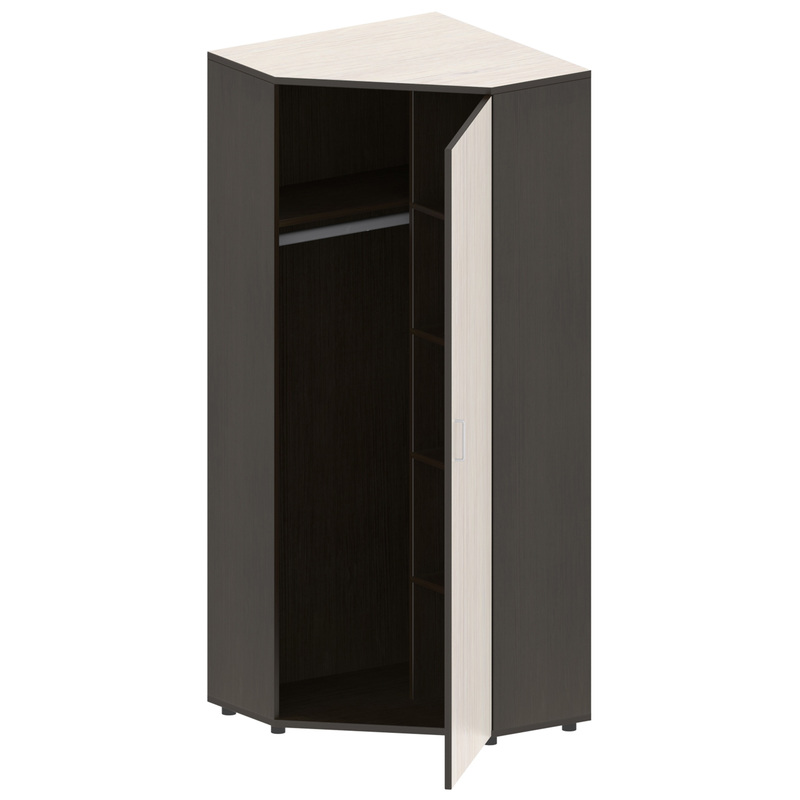 Изображение товара Шкаф комбинированный Референт Р.Ш-10 угловой с гардеробным отделением (венге/дуб, 798х798х1960 мм)