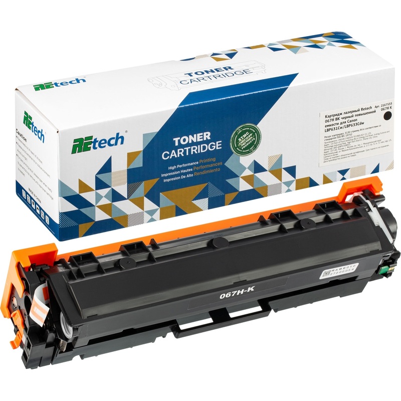 Изображение товара Картридж лазерный Retech 067H BK для Canon повышенной ёмкости совместимый черный
