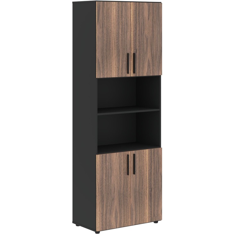 Изображение товара Шкаф для документов VRHCS 80.4 американский орех яшма чёрная 800x430x2253 мм