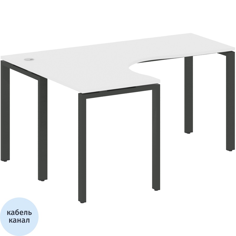 Изображение товара Эргономичный левый рабочий стол Metal System Style БП.СА-4 Л 1600х1200х750 мм