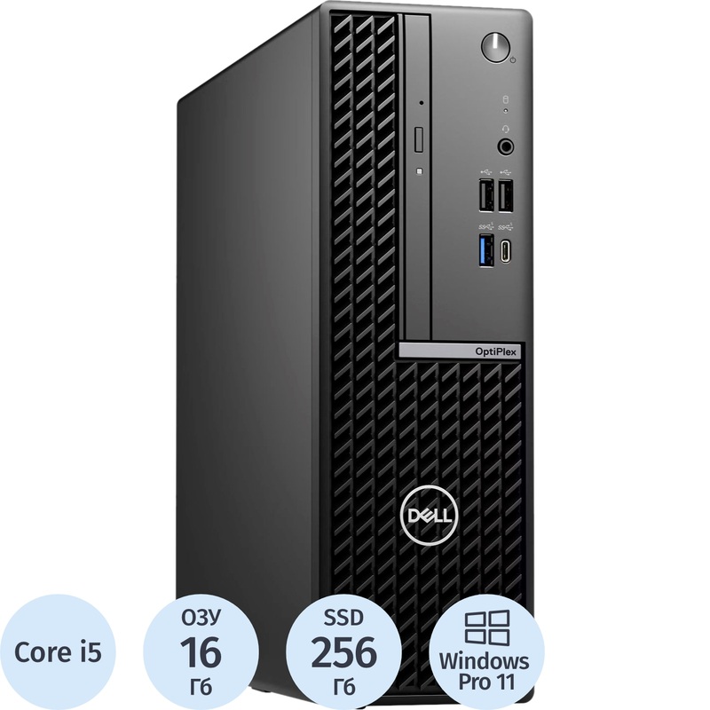 Изображение товара Мини ПК Dell Optiplex 7020 SFF Core i5 14500/DDR5 16 ГБ/HDD+SSD 2304 ГБ/Windows 11 Pro (7020S-56261)