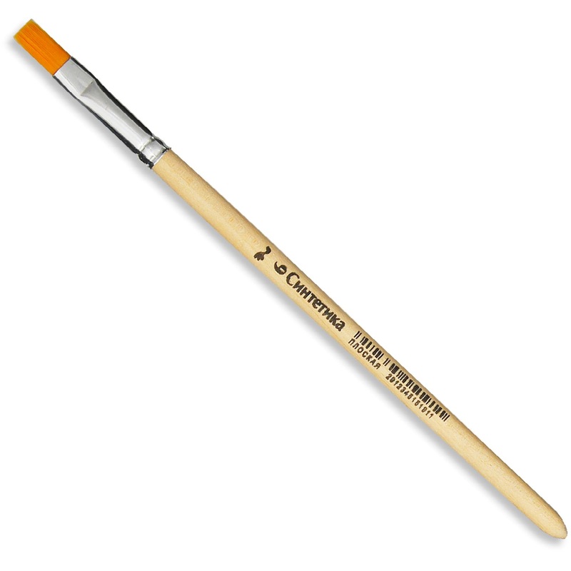 Изображение товара Кисть Комус Класс плоская синтетика №6 для акварели