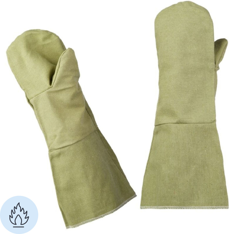 Изображение товара Брезентовые сварочные краги двухпалые хаки 350 мм для защиты рук