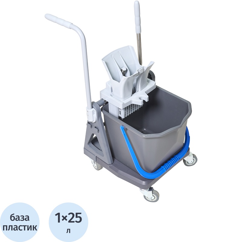 Изображение товара Тележка уборочная Росмоп Кваттро 1x25 л с отжимом для влажной уборки