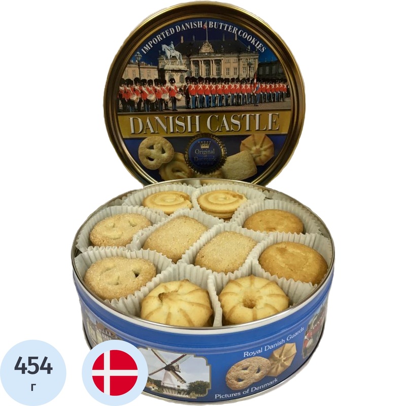 Изображение товара Печенье сдобное Bisquini Danish Castle 454 г в жестяной банке