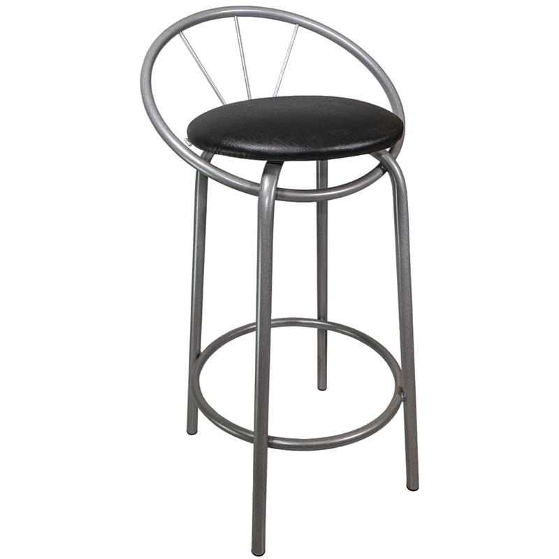 Изображение товара Полубарный стул Дельта черный с хромированным каркасом для барных стоек и интерьеров