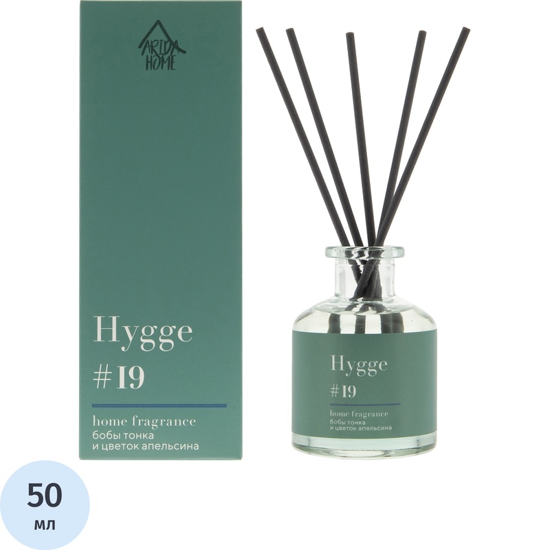 Изображение товара Аромадиффузор Arida Home Hygge №19 Бобы тонка и цветок апельсина 50 мл