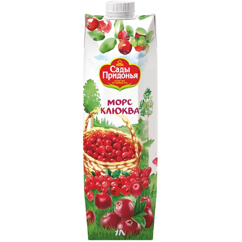 Изображение товара Морс Сады Придонья клюквенный 1л Натуральный ягодный напиток