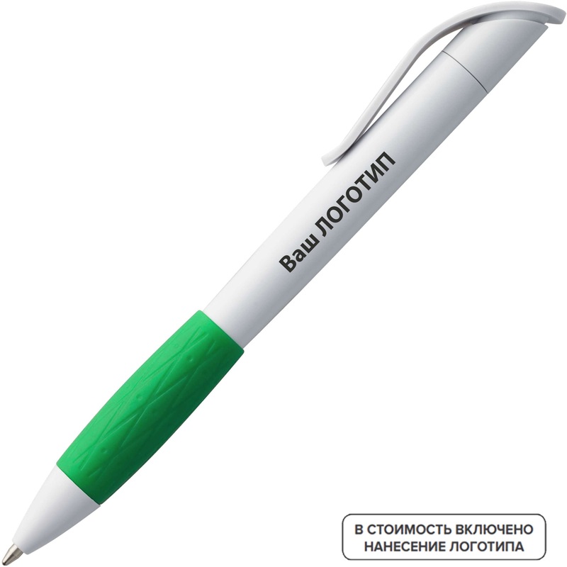 Изображение товара Ручка шариковая автоматическая Grip с логотипом 200 шт зеленый корпус синий стержень