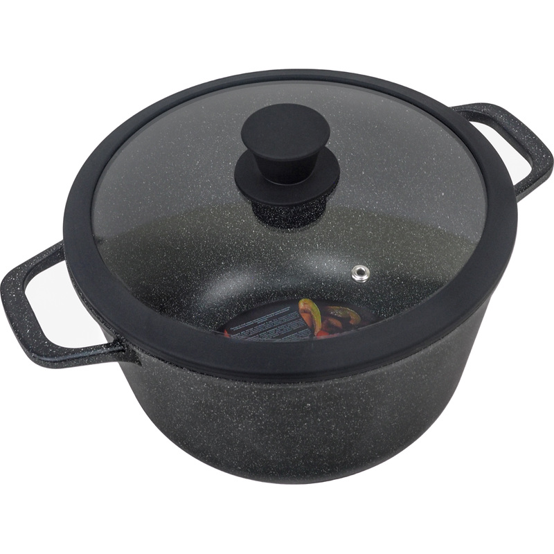 Изображение товара Казан литой алюминий Panairo Harfe Black 5 л с антипригарным покрытием