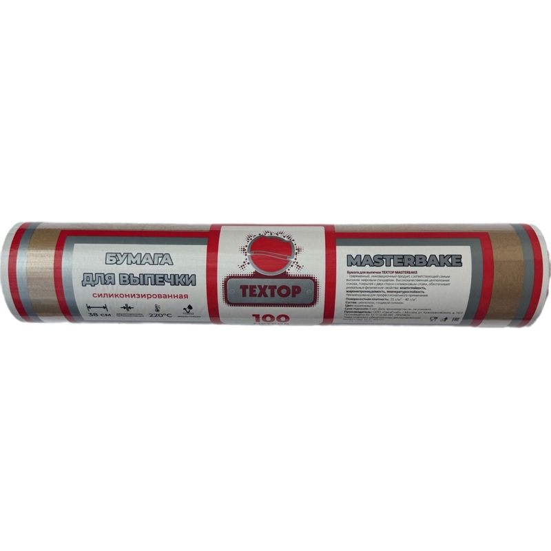 Изображение товара Бумага для выпечки Textop MasterBake 38 см х 100 м силиконизированная для профессиональной кухни