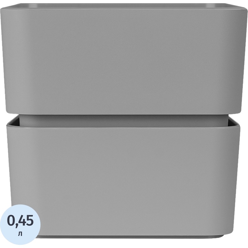 Изображение товара Кашпо с поддоном La decoro Фиори 0.45 л серый жемчуг для комнатных растений