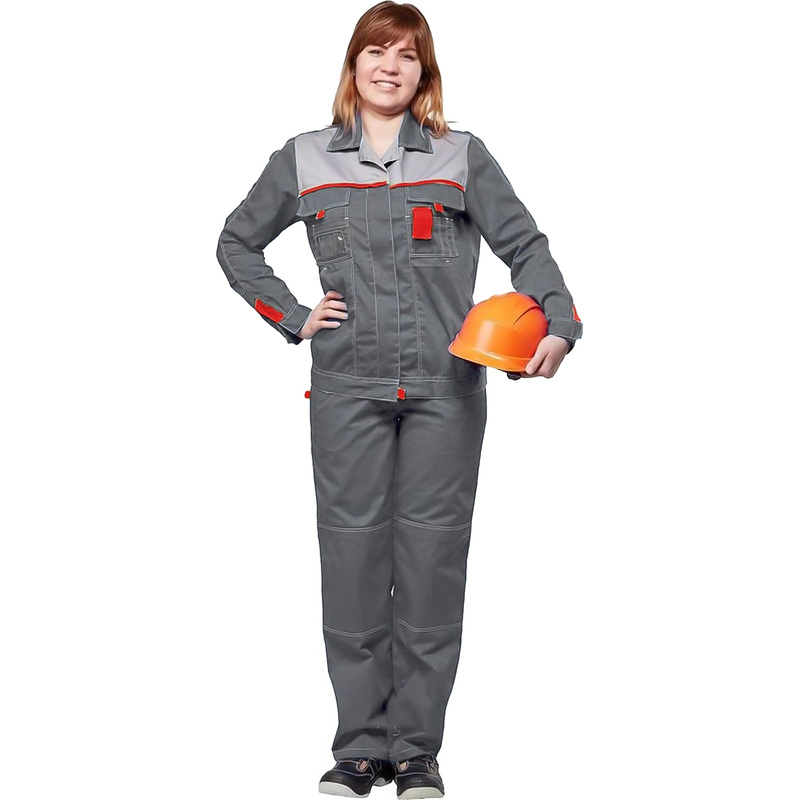 Изображение товара Костюм рабочий летний женский л10-КБР темно-серый/светло-серый Изображение товара Костюм рабочий летний женский л10-КБР темно-серый/светло-серый