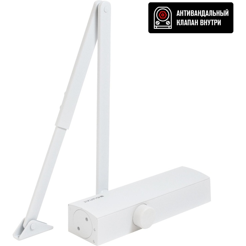 Изображение товара Доводчик дверной Булат 15647 до 120 кг белый