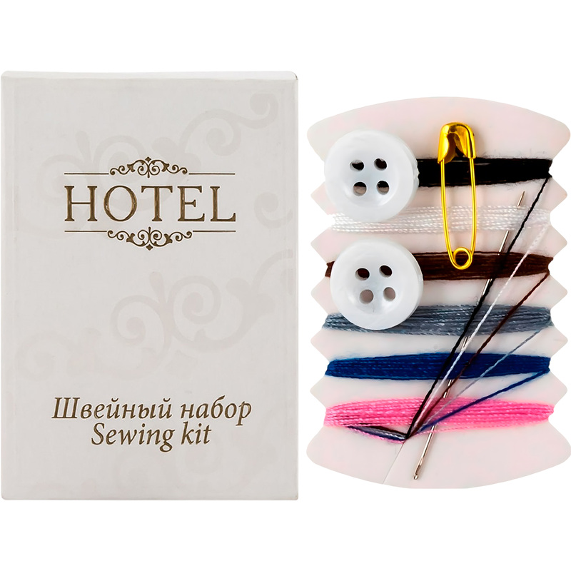 Изображение товара Набор швейных аксессуаров Hotel картон 500 шт в упаковке для мелкого ремонта одежды