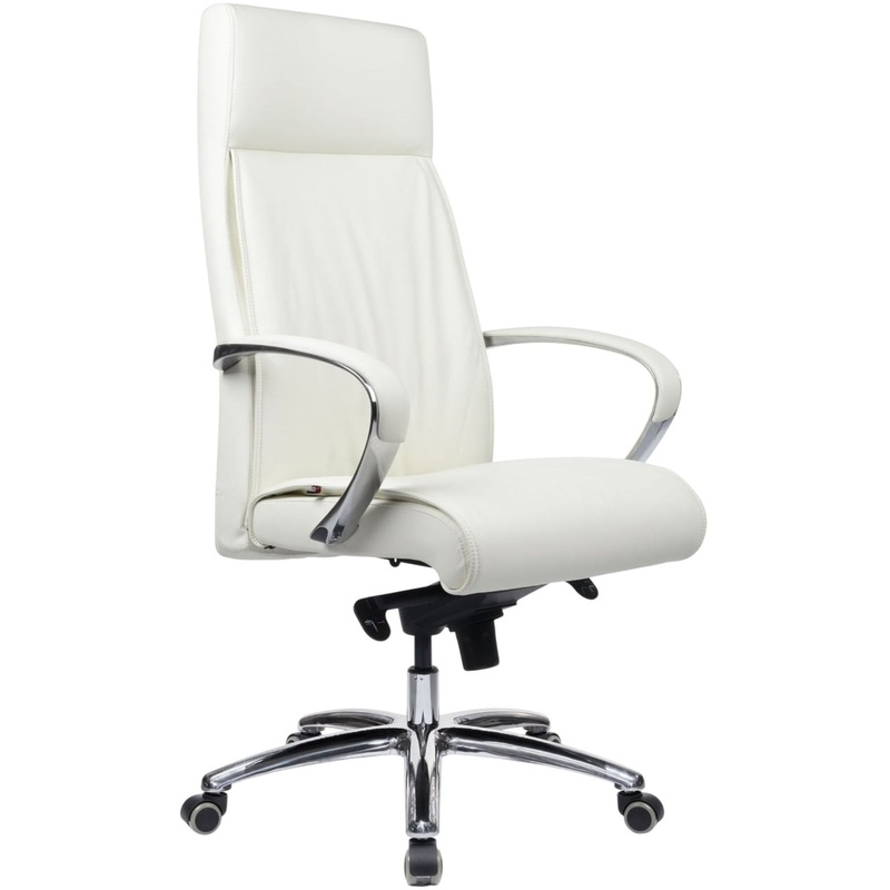 Изображение товара Кресло руководителя RVDesign Gaston белое натуральная кожа алюминий