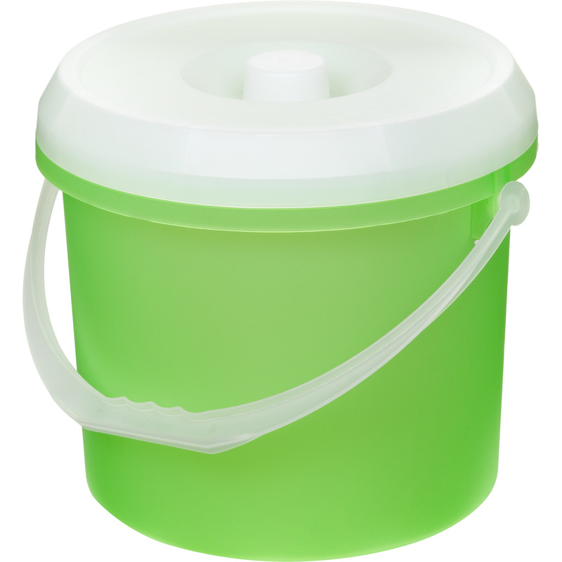Изображение товара Ведро с крышкой 15 л пластик зелёное для хозяйственных нужд