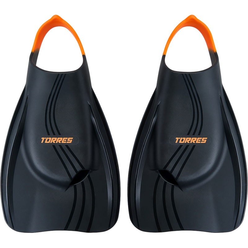 Изображение товара Профессиональные силиконовые ласты для плавания Torres X1 38-39 чёрно-оранжевые