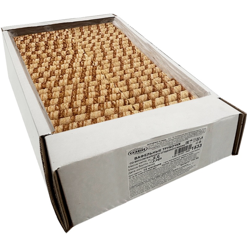 Изображение товара Вафельные трубочки Семейка ОЗБИ с варёным сгущённым молоком 2 кг