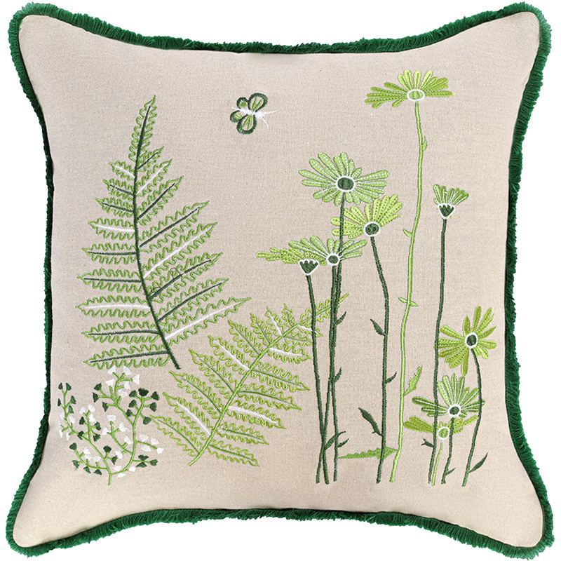 Изображение товара Подушка декоративная Tkano Everbloom 45x45 см хлопок зелёная (TK25-CU0021)